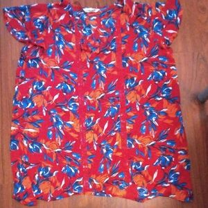 The Pioneer Woman Red Floral Blouse